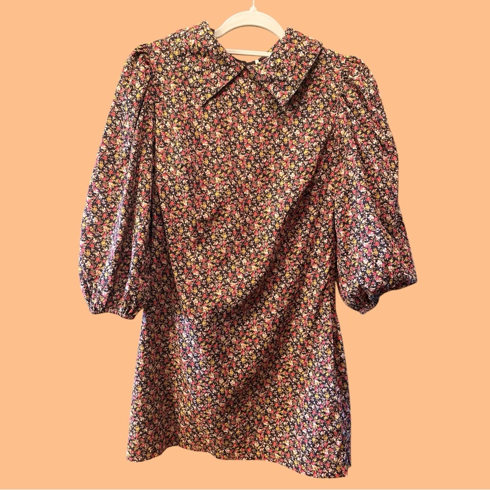 Floral Puff Sleeve Mini Dress